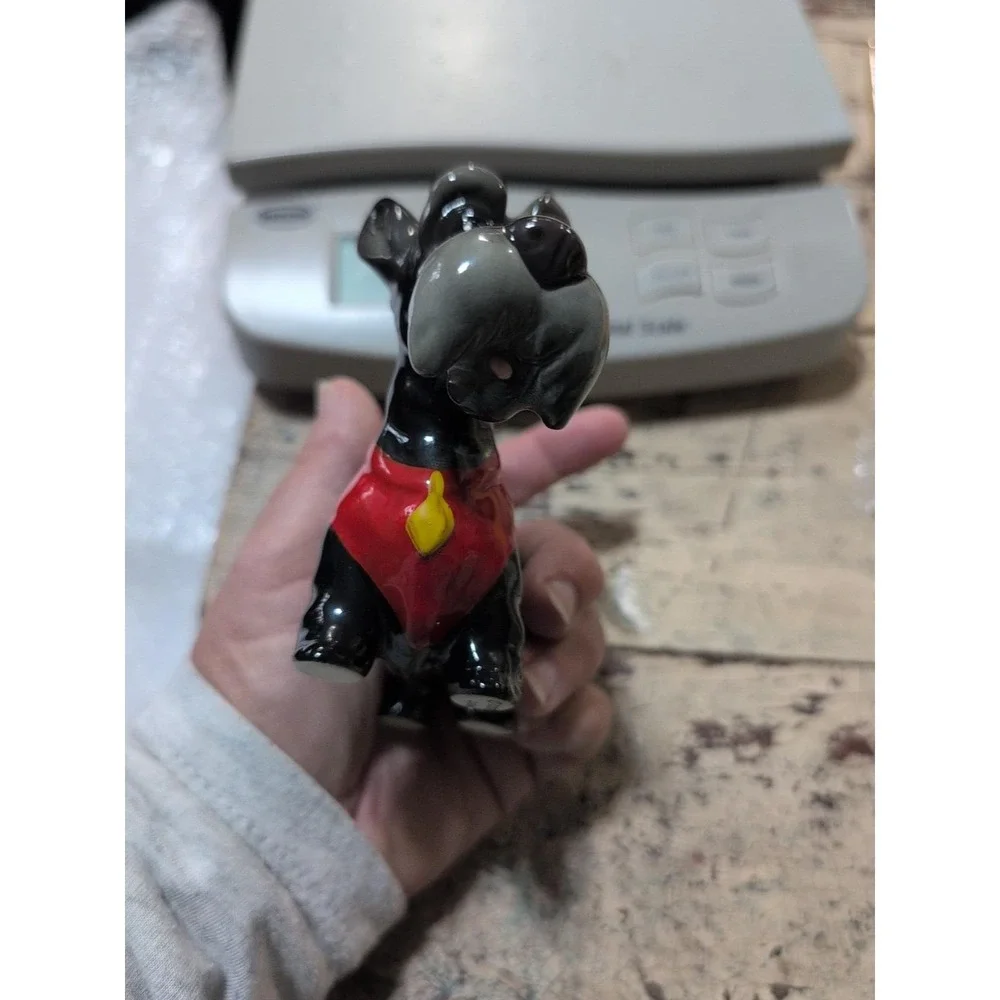 Vtg‎ Disney Japan Lady and the Tramp Jock Scottie Black Dog Ceramic Figurine